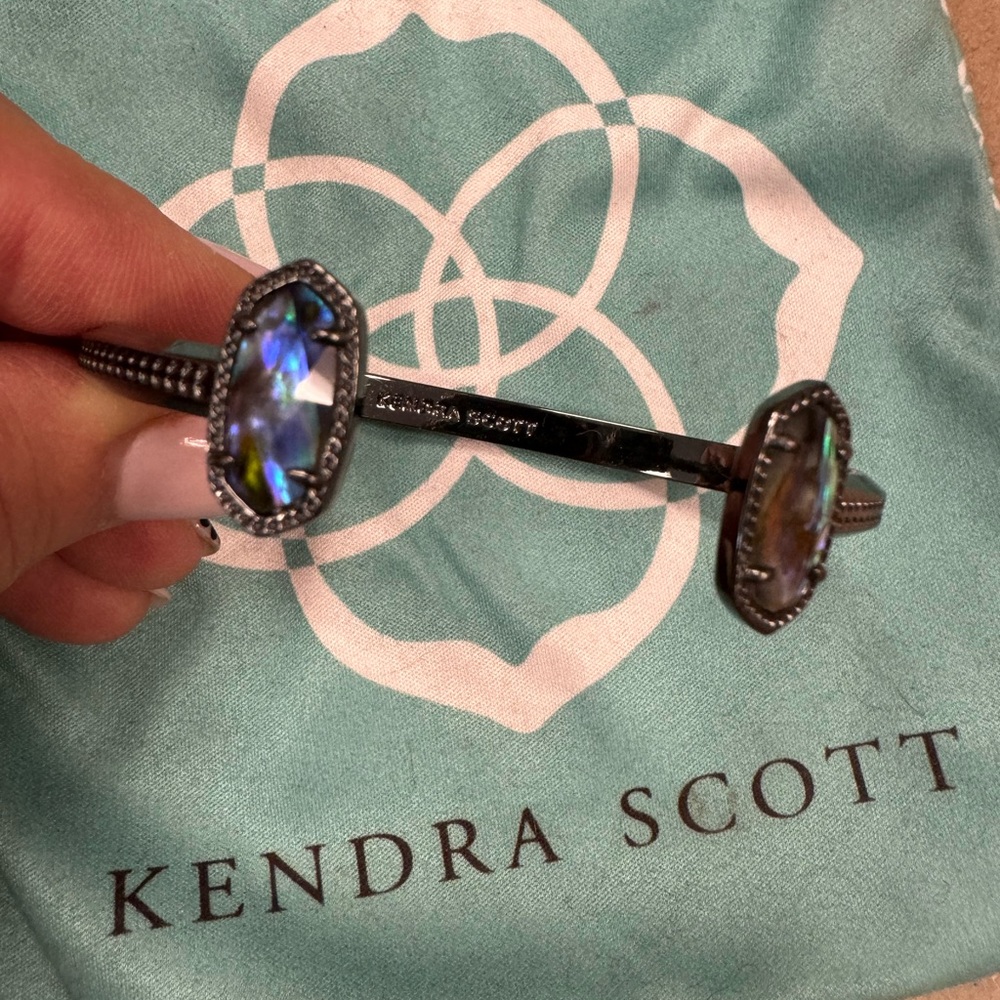 Kendra Scott Gunmetal cuff abalone shell